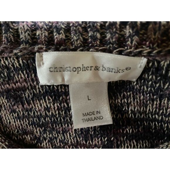 Christopher & Banks Pullover Top Women's Large 3/4 Sleeves Multicolor Purple - Picture 3 of 7